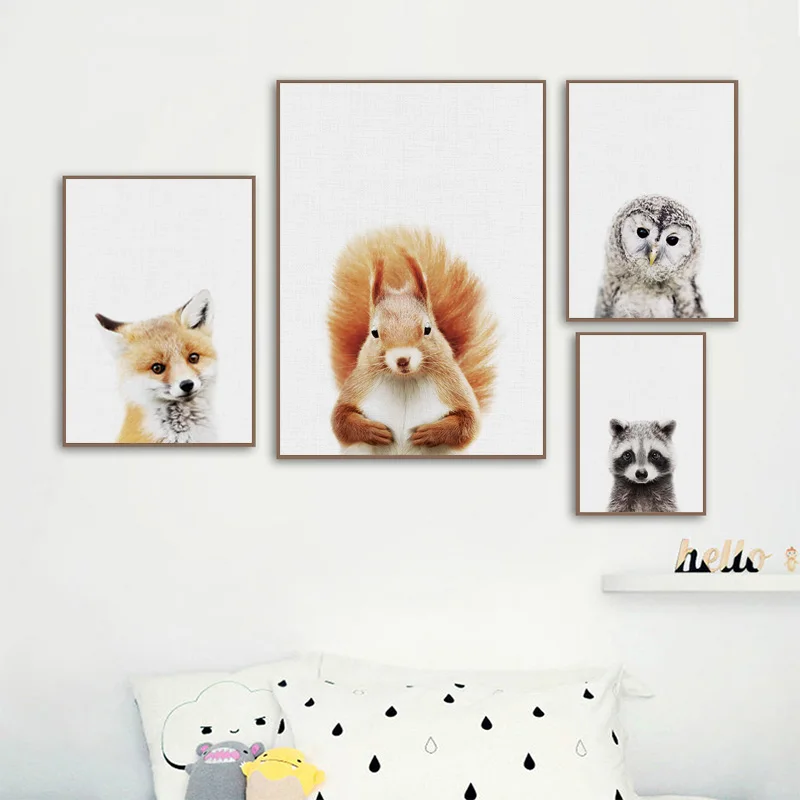 Baby Nursery Giraffe - Baby Room Animal Wall Canvas Painting