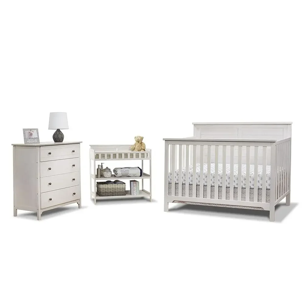Convertible Crib Set - urniture armhouse 3-Piece Nursery Set with