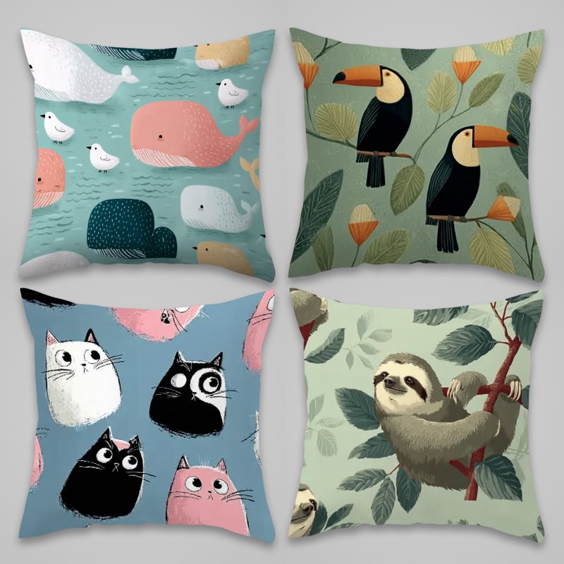 Baby Nursery Ocean - 4 Piece Pillowcase Set Cute Animal
