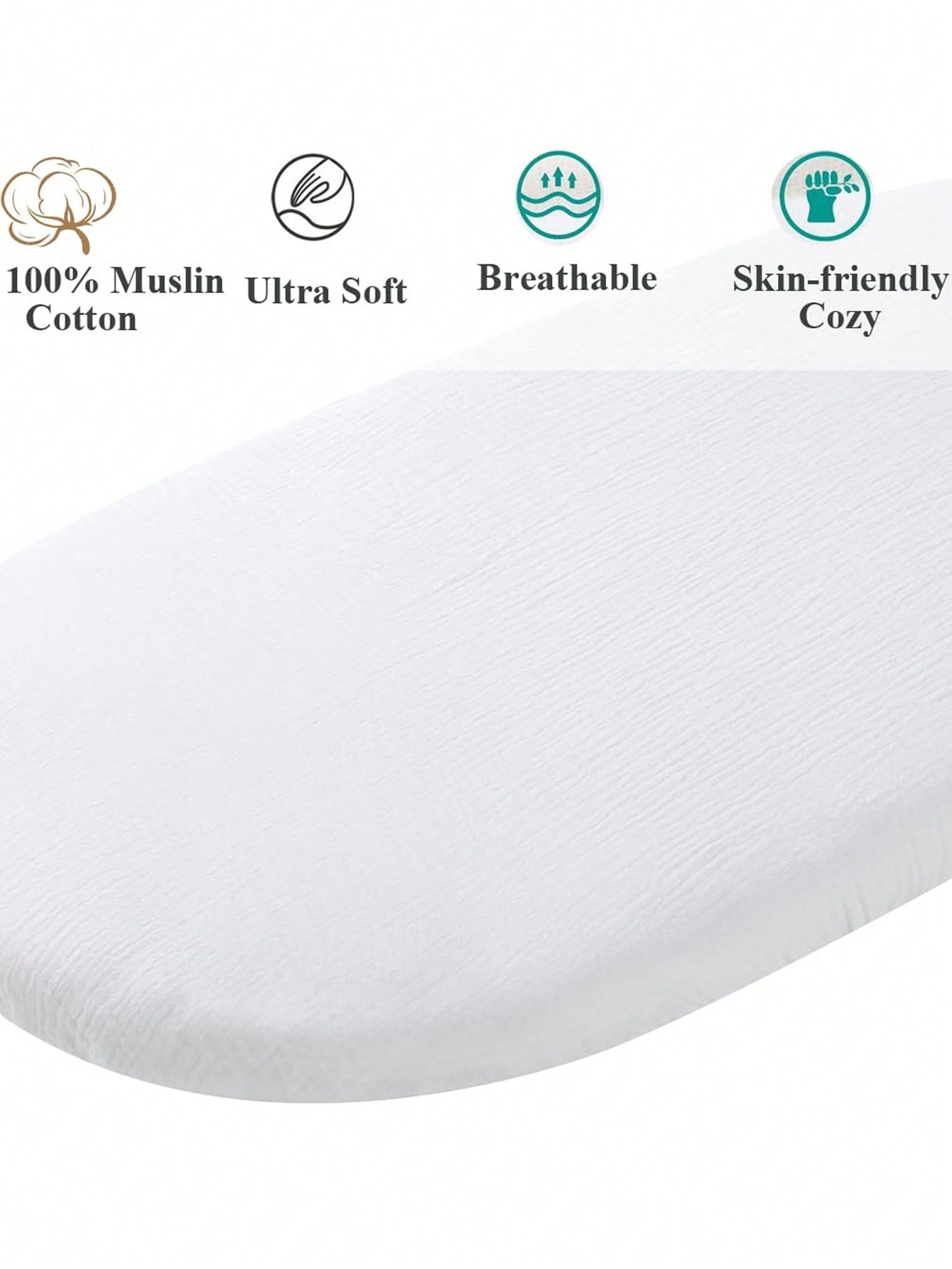 2 Pack Muslin Changing Pad Cov - Bassinet Bedside Sleeper 评论和价格
