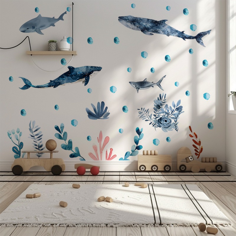 Undersea Marine Life Shark Wha - Baby Nursery Ocean 评论和价格