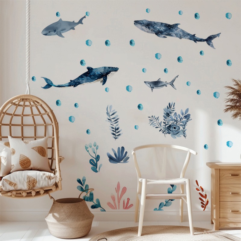 Undersea Marine Life Shark Wha - Baby Nursery Ocean 评论和价格