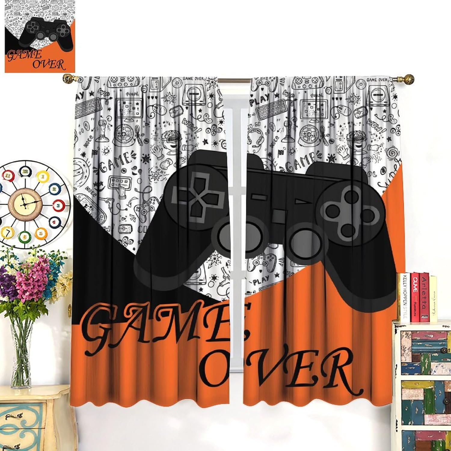 Gamer Curtains Kids Boy Bedroo - Baby Nursery Videos 评论和价格