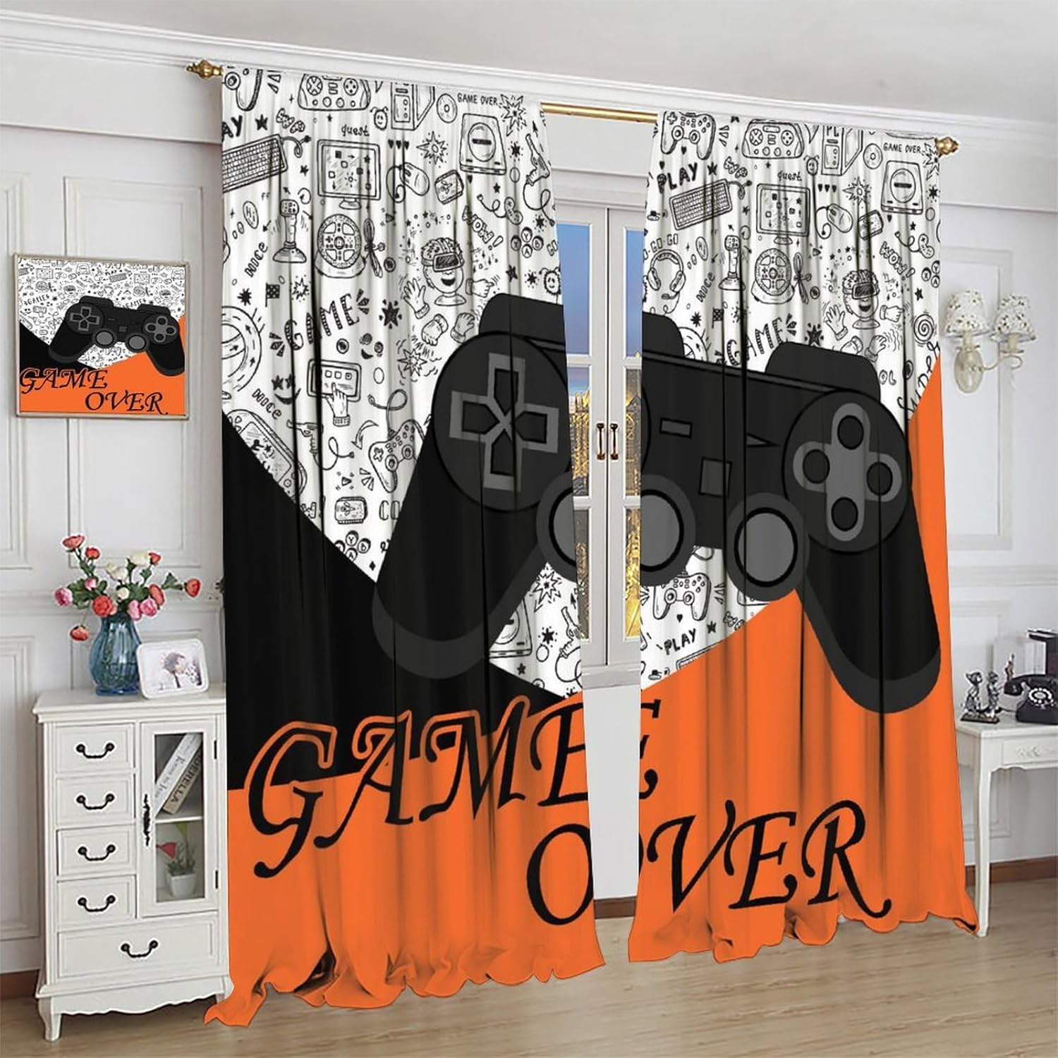 Gamer Curtains Kids Boy Bedroo - Baby Nursery Videos 评论和价格