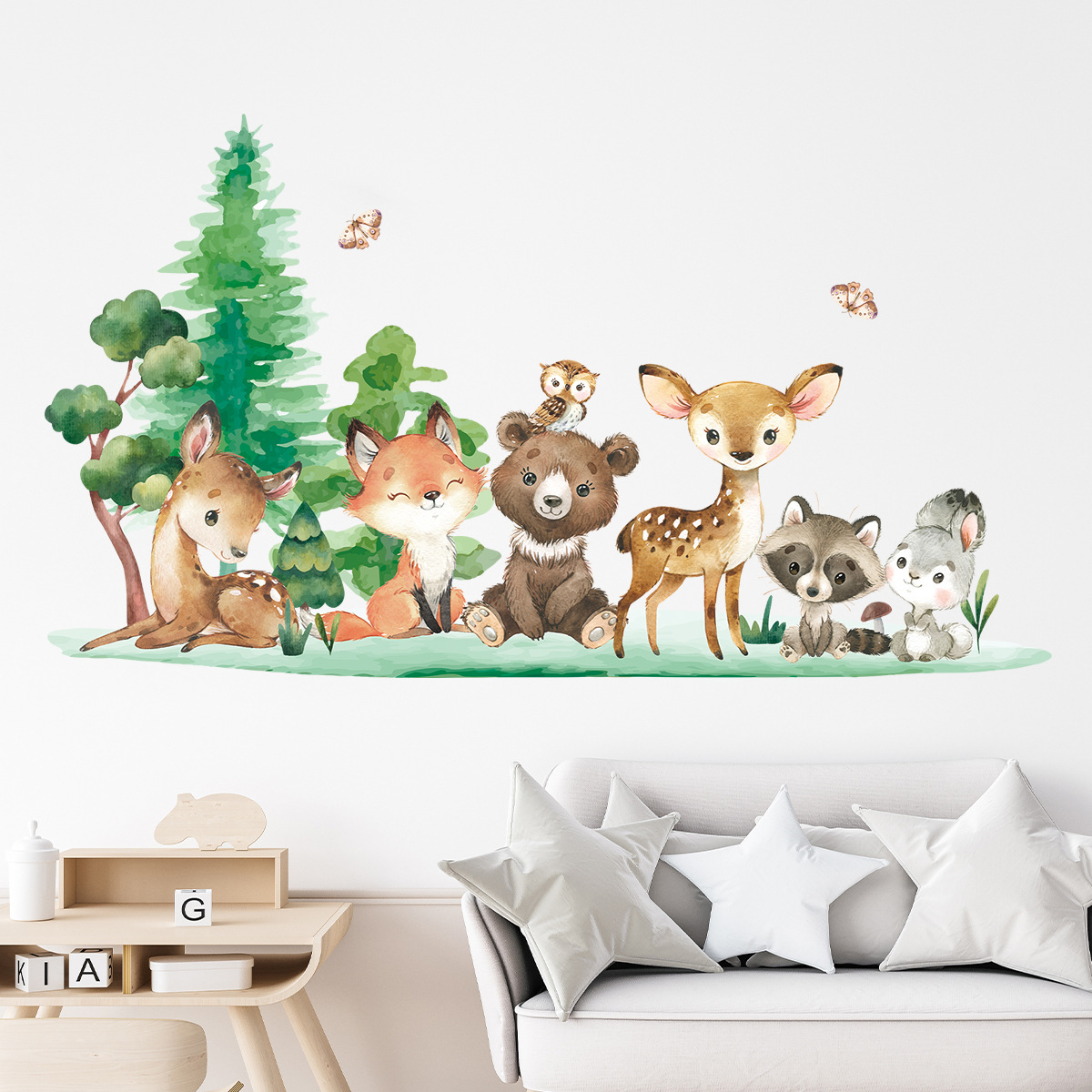 Forest Animals Theme Bear Deer - Baby Nursery Forest Theme 评论和价格