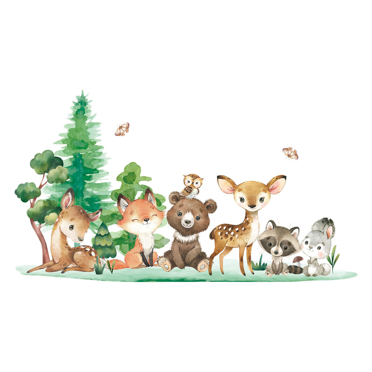 Forest Animals Theme Bear Deer - Baby Nursery Forest Theme 评论和价格