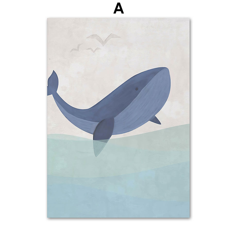 Cartoon Sea Whale Shark Sailbo - Baby Nursery Ocean 评论和价格