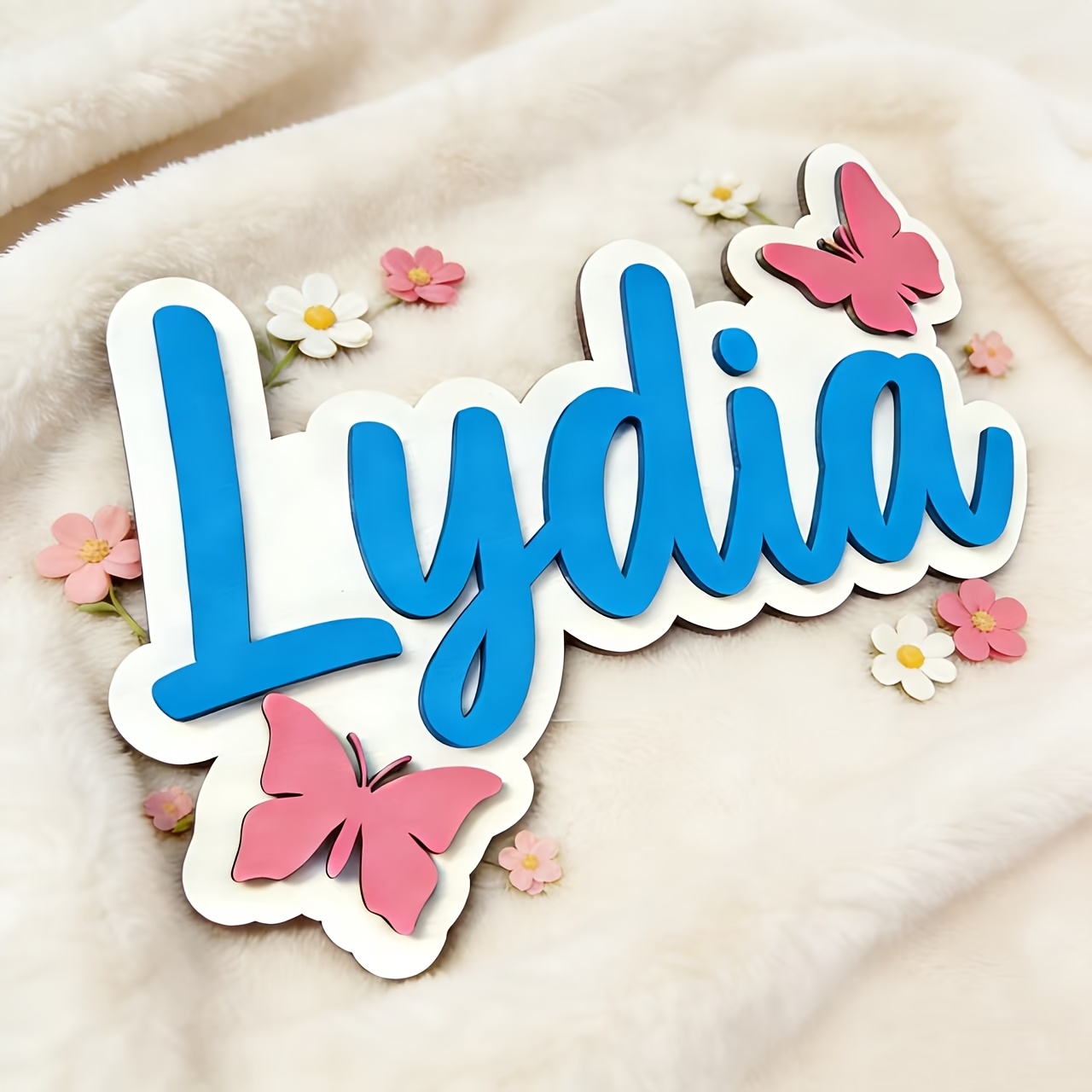 Personalized Blue & Pink Butte - Baby Nursery Name 评论和价格