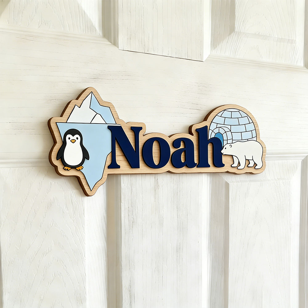 Arctic Penguin & Polar Bear Cu - Baby Nursery Name 评论和价格