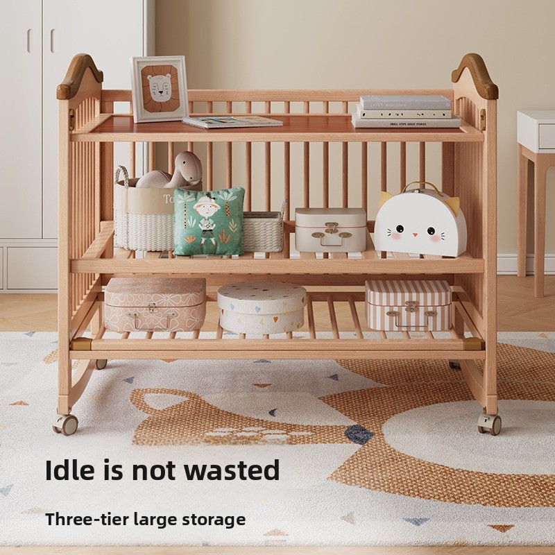 Solid Wood Baby Crib Adjustabl - Convertible Crib Set 评论和价格