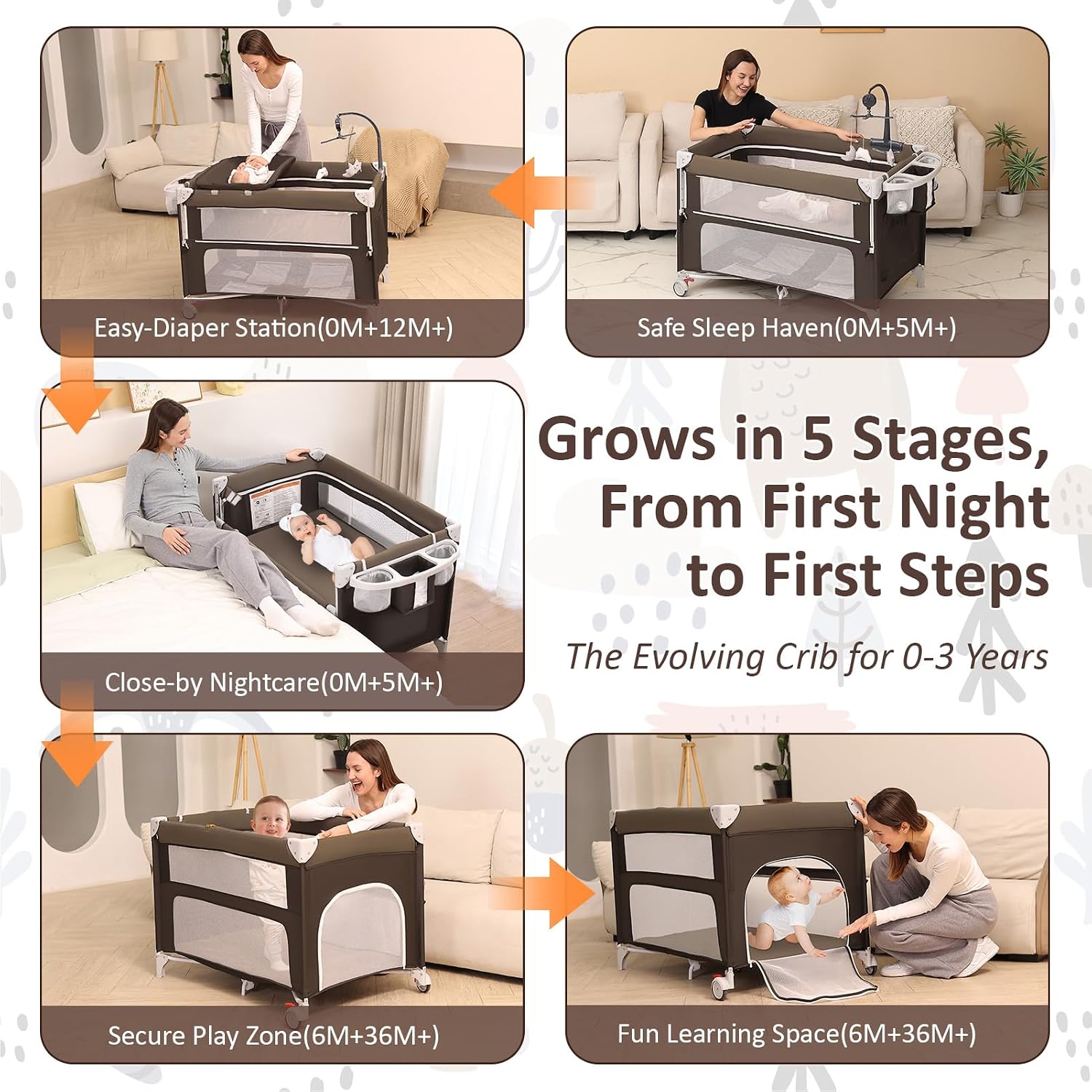 5-in-1 Baby Bassinet Bedside S - Bassinet Bedside Sleeper 评论和价格