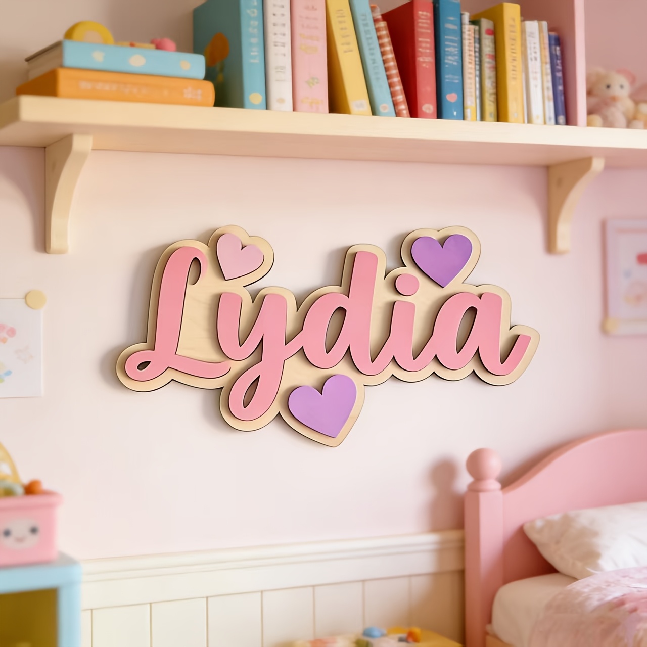 Personalized Gradient Heart Na - Baby Nursery Name 评论和价格