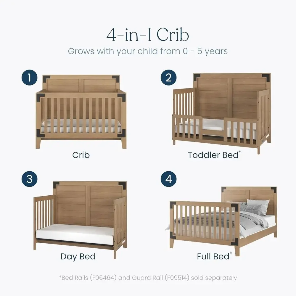 Lucas Design 4-in-1 Convertibl - Convertible Crib Set 评论和价格