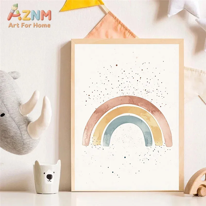 AZNM Watercolor Cute Animal Ca - Baby Nursery Giraffe 评论和价格