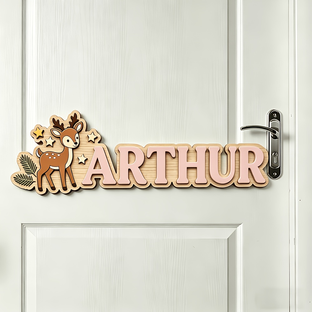 Custom Deer & Star Wooden Name - Baby Nursery Name 评论和价格