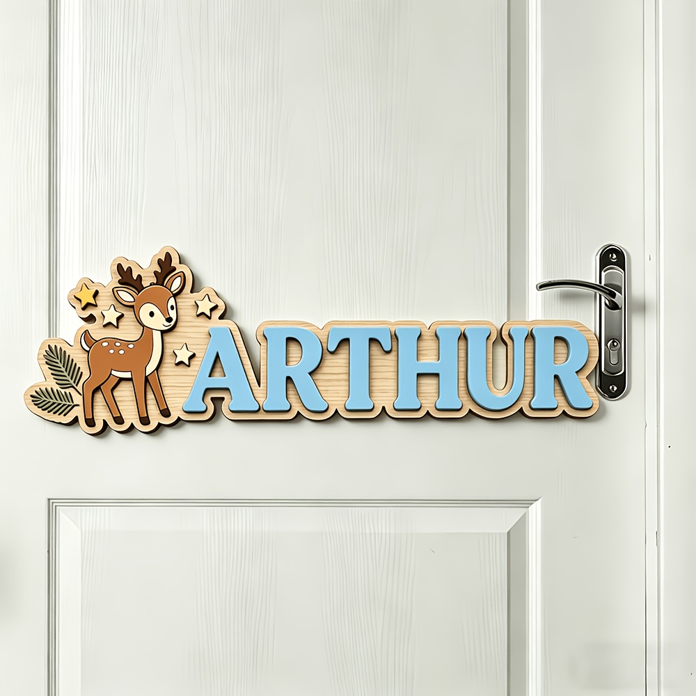 Custom Deer & Star Wooden Name - Baby Nursery Name 评论和价格