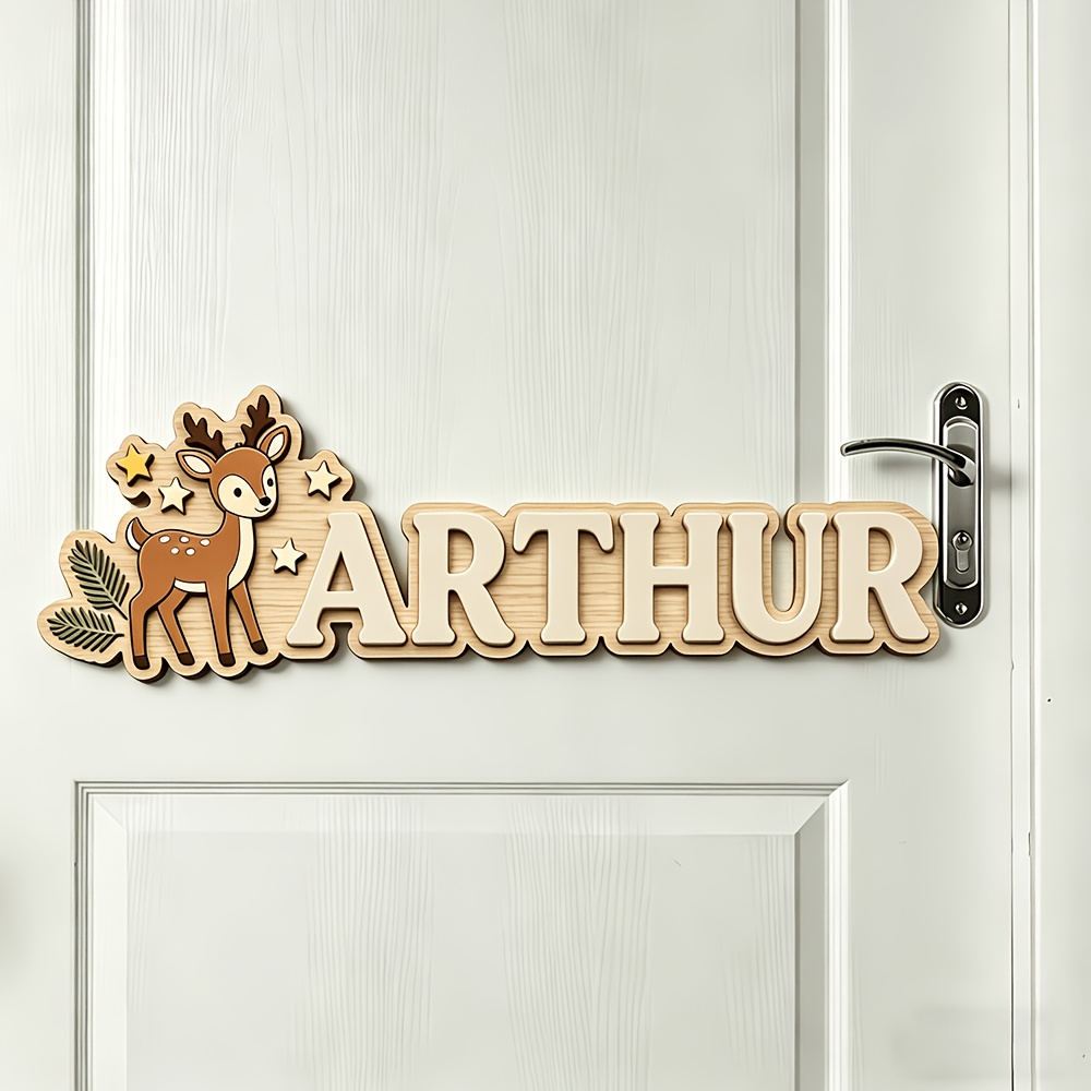 Custom Deer & Star Wooden Name - Baby Nursery Name 评论和价格