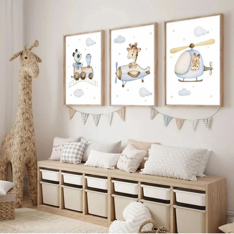 1pc frameless,Cartoon Lion Ele - Baby Nursery Giraffe 评论和价格