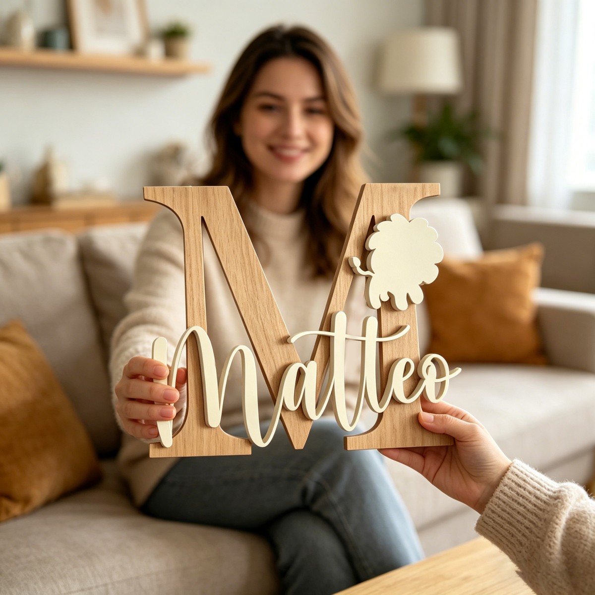 1Pc Custom Lion Name & Initial - Baby Nursery Name 评论和价格