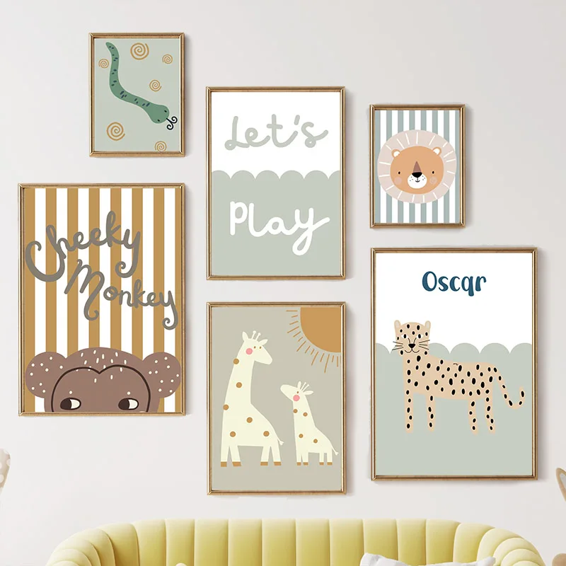 Cartoon Giraffe Leopard Lion M - Baby Nursery Giraffe 评论和价格