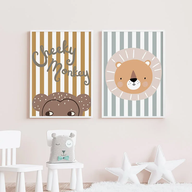 Cartoon Giraffe Leopard Lion M - Baby Nursery Giraffe 评论和价格