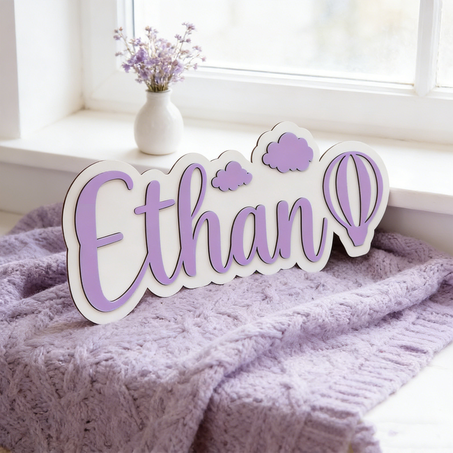 Personalized Hot Air Balloon & - Baby Nursery Name 评论和价格