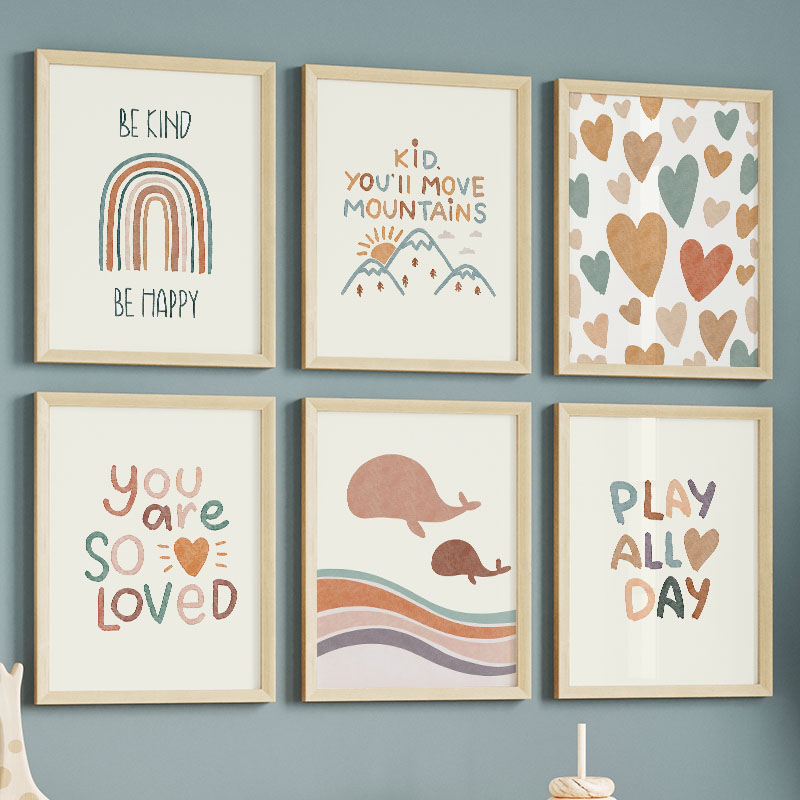 Cartoon Ocean WhaleRainbow Hea - Baby Nursery Ocean 评论和价格