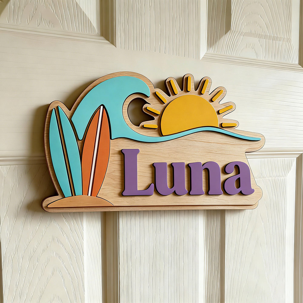 Custom Beach Wave Surfboard Su - Baby Nursery Name 评论和价格