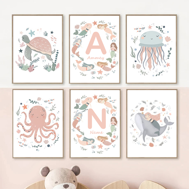 Ocean Whale Sea Turtle Mermaid - Baby Nursery Ocean 评论和价格