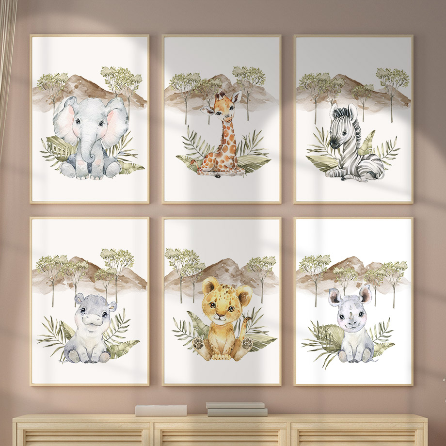 Giraffe Zebra Elephant Lion Hi - Baby Nursery Giraffe 评论和价格