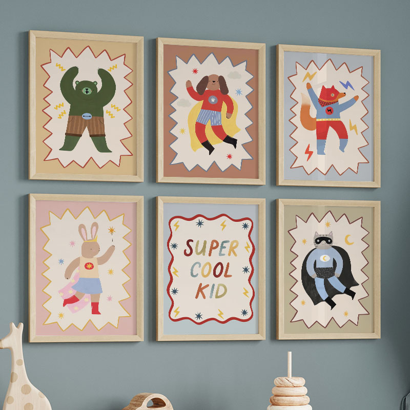 Funny Cartoon Super Cool Kid N - Baby Nursery Items 评论和价格