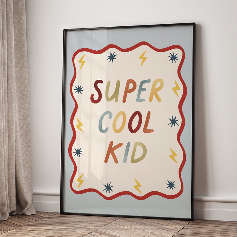 Funny Cartoon Super Cool Kid N - Baby Nursery Items 评论和价格