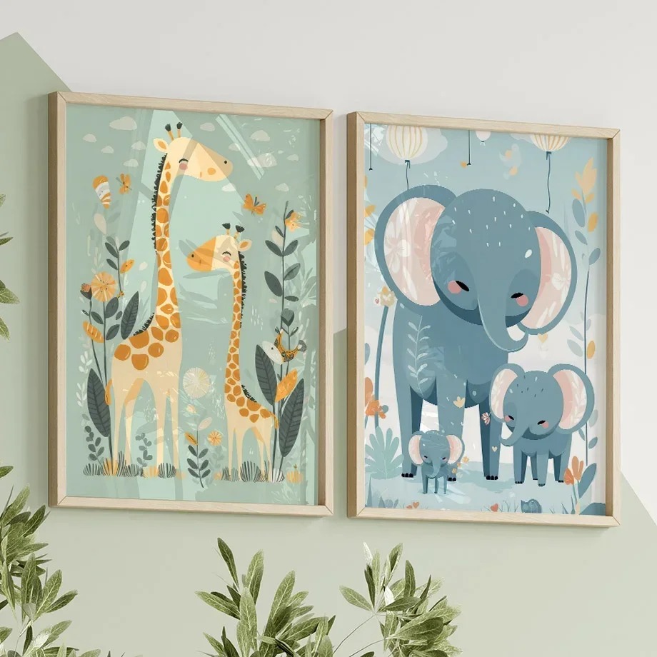 Lion Deer Giraffe Toucan Fox H - Baby Nursery Giraffe 评论和价格
